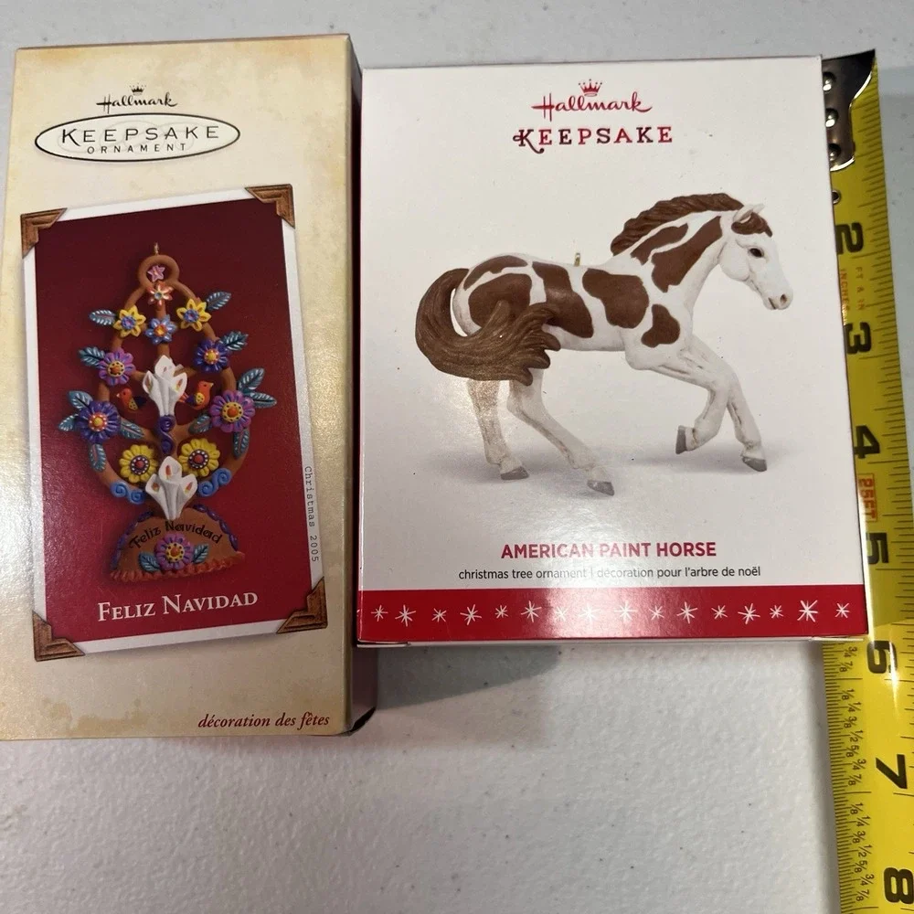 Hallmark Keepsake ornaments Felix‎ Navidad And American Paint Horse Nib